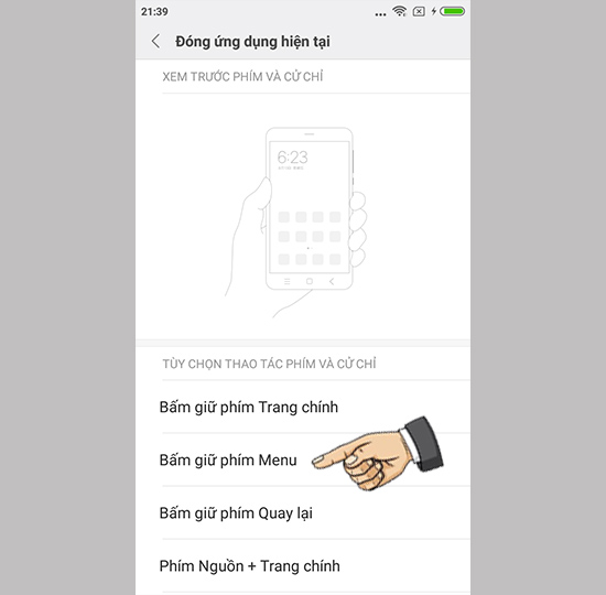 Gán phím nhanh đóng ứng dụng